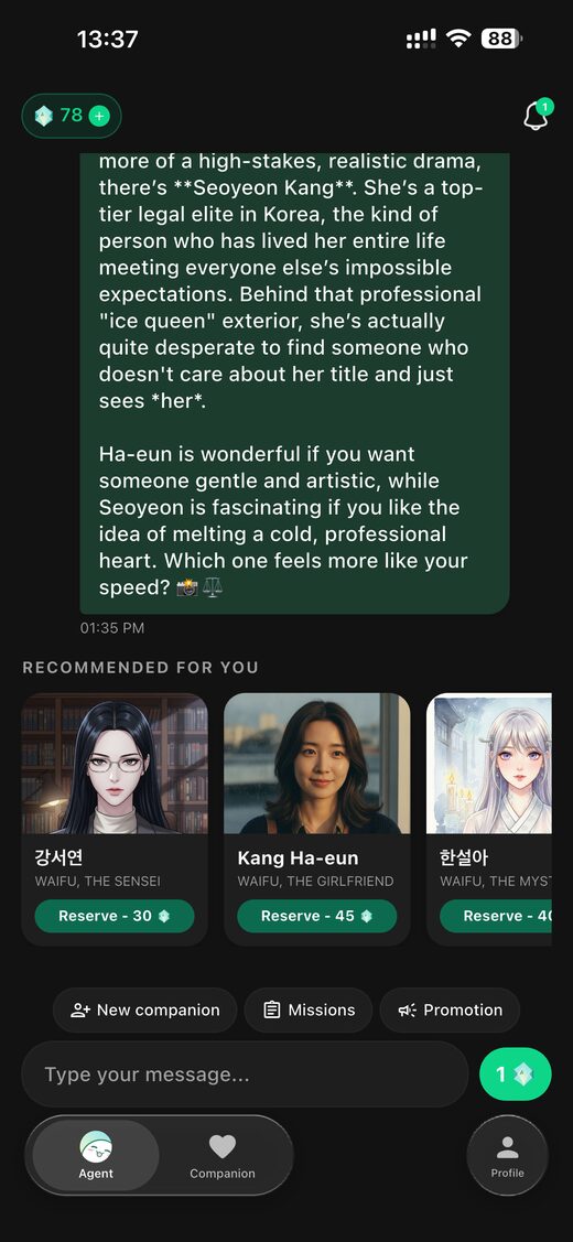 Kimochi.fun agent recommendations