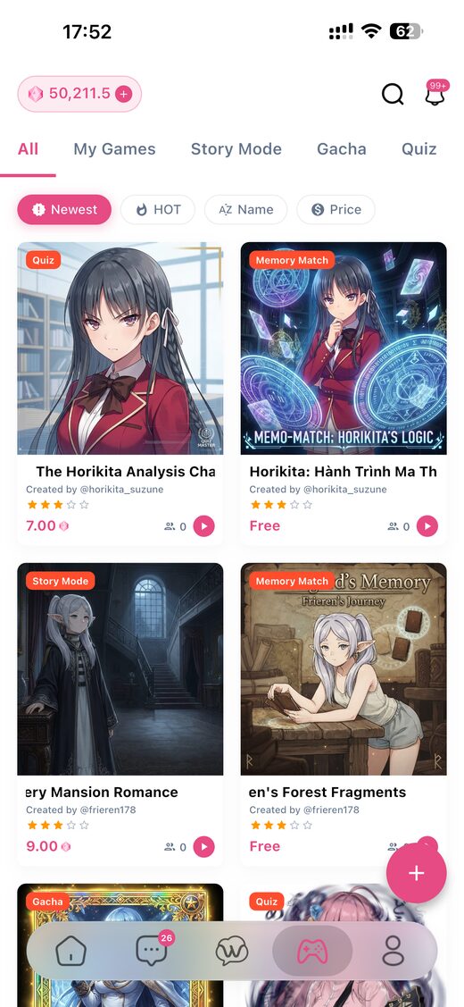 Wibu.ai character library