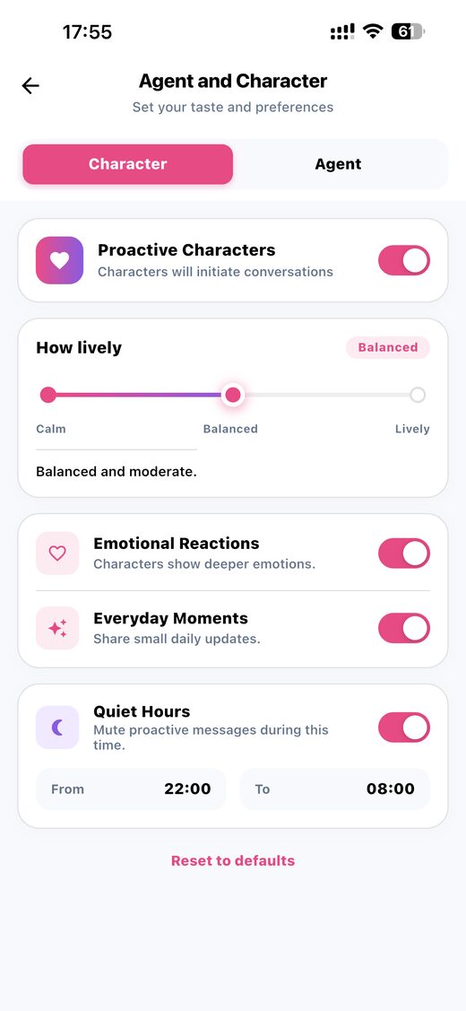 Wibu.ai agent preferences